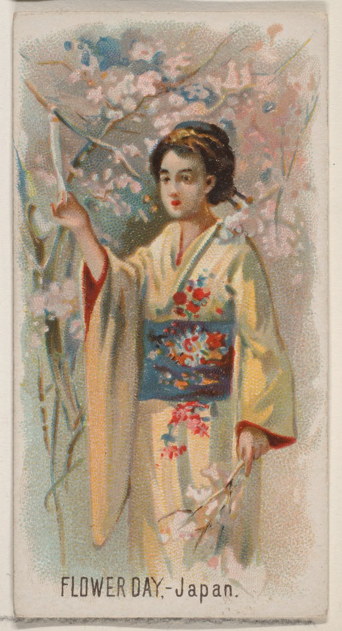 Flower Day, Japani, Holidays-sarjasta N80 Duke-tuotemerkin savukkeille, 1890, 1890. tekijältä George S. Harris and Sons