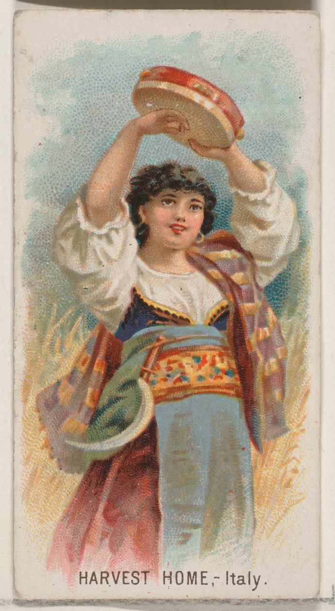 Harvest Home, Italia, Holidays-sarjasta N80 Duke-tuotemerkin savukkeille, 1890, 1890. tekijältä George S. Harris and Sons