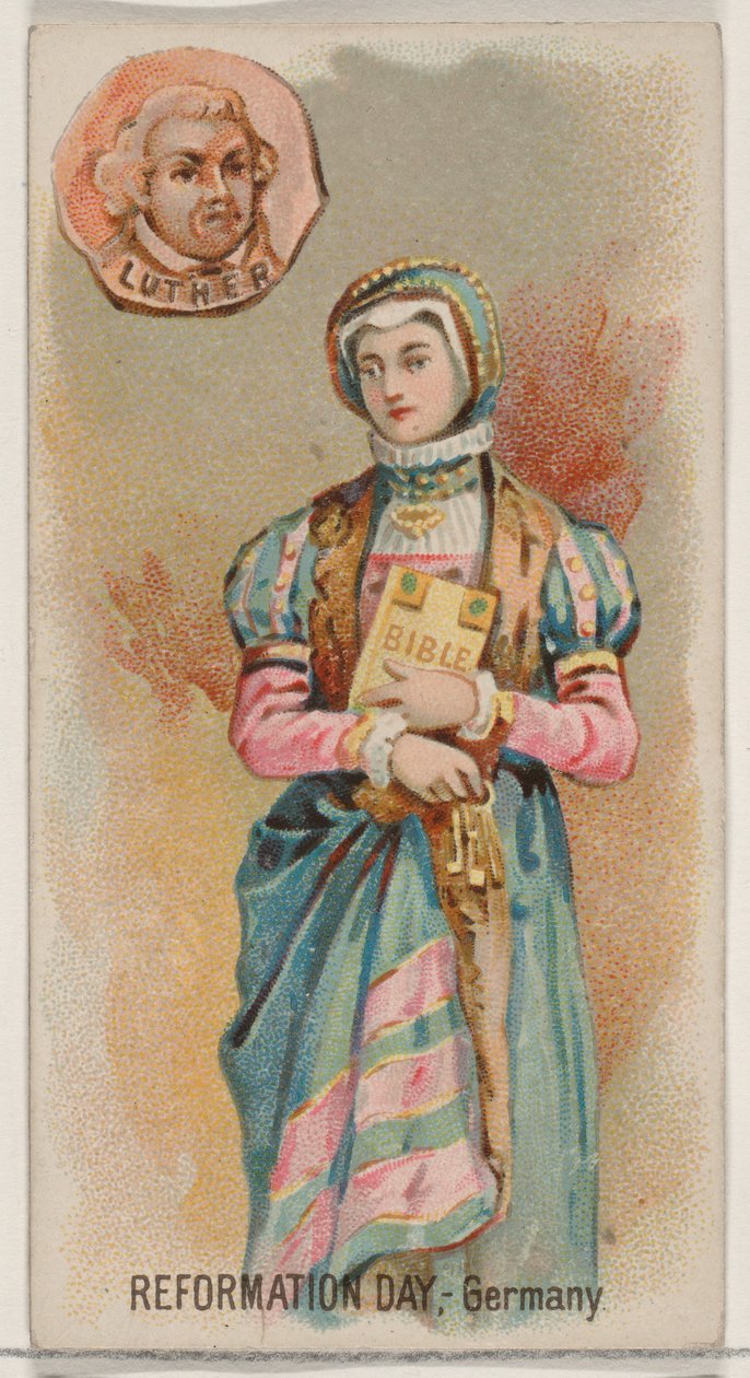Reformation Day, Saksa, Holidays-sarjasta N80 Duke-tuotemerkin savukkeille, 1890, 1890. tekijältä George S. Harris and Sons