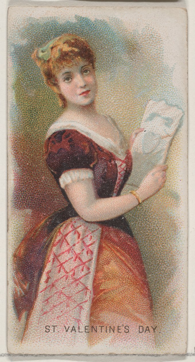 Pyhän ystävänpäivä, Yhdysvallat, Holidays-sarjasta N80 Duke-tupakalle..., 1890. tekijältä George S. Harris and Sons