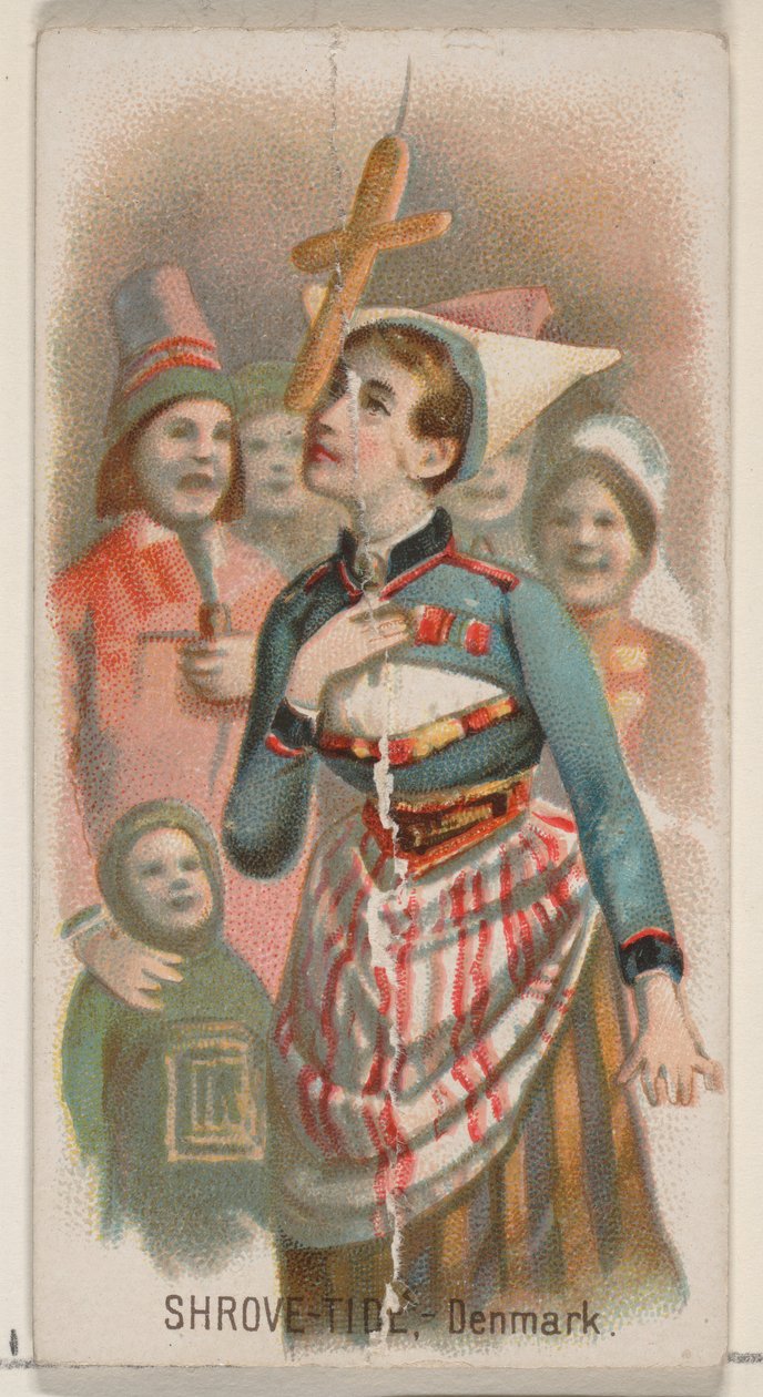 Shrove-Tide, Tanska, Holidays-sarjasta N80 Duke-tuotemerkin savukkeille, 1890, 1890. tekijältä George S. Harris and Sons