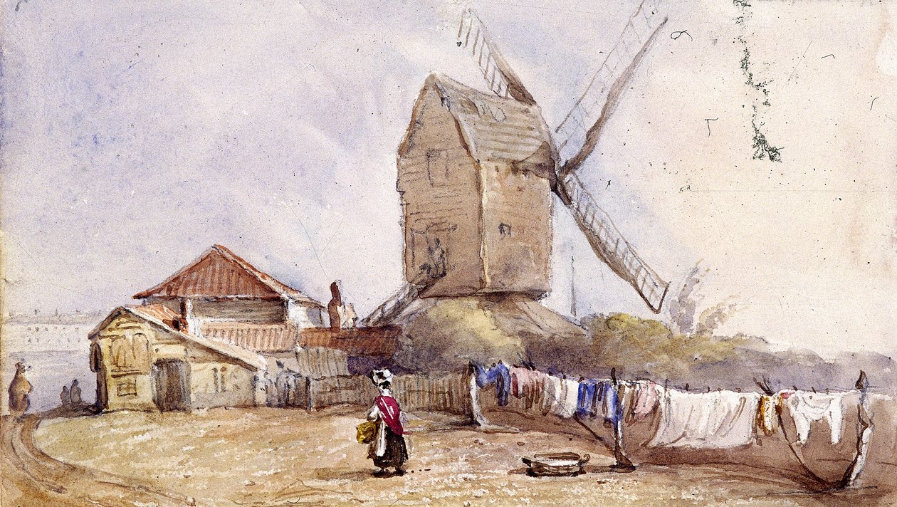 Tuulimylly Blackheathissä, Greenwichissä, Lontoossa, 1833 tekijältä George Shepheard