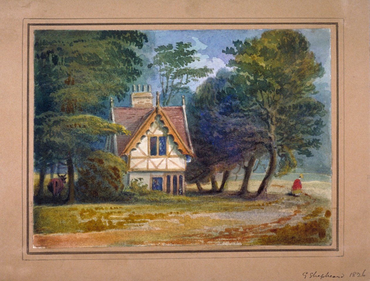 Näkymä majasta Hyde Parkissa Lontoossa, 1826. tekijältä George Shepheard