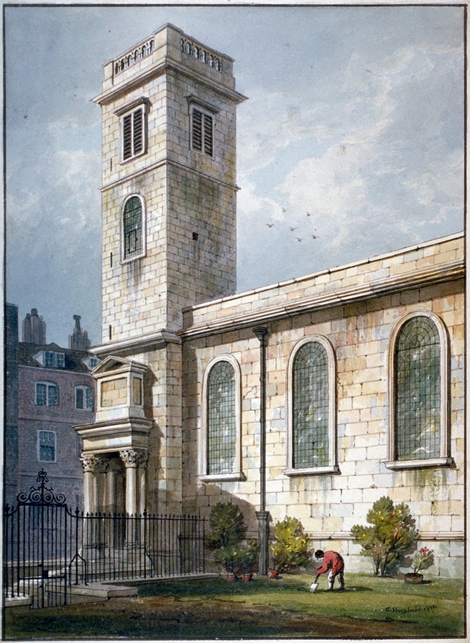 All Hallows Church, Lombard Street, Lontoo, 1811 tekijältä George Shepherd