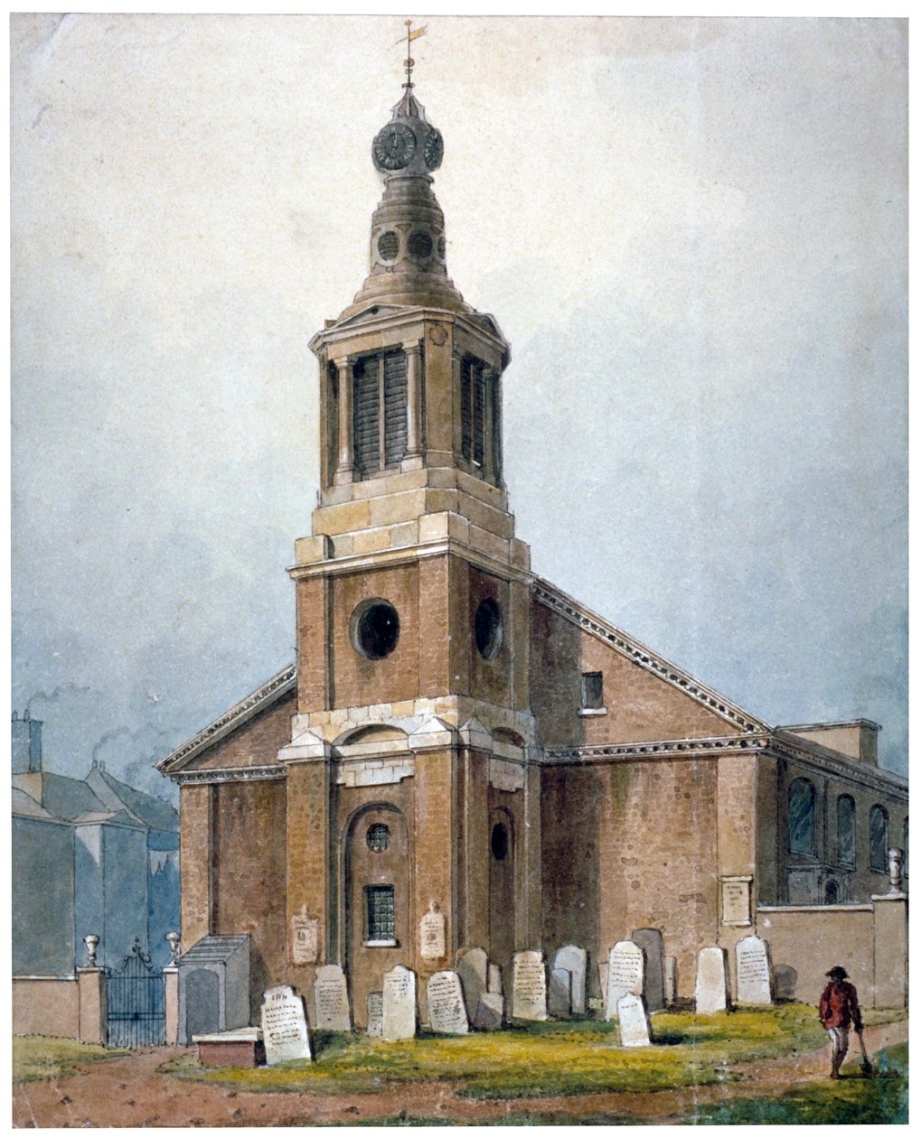 Pyhän Annan kirkko, Dean Street, Soho, Lontoo, 1828 tekijältä George Shepherd