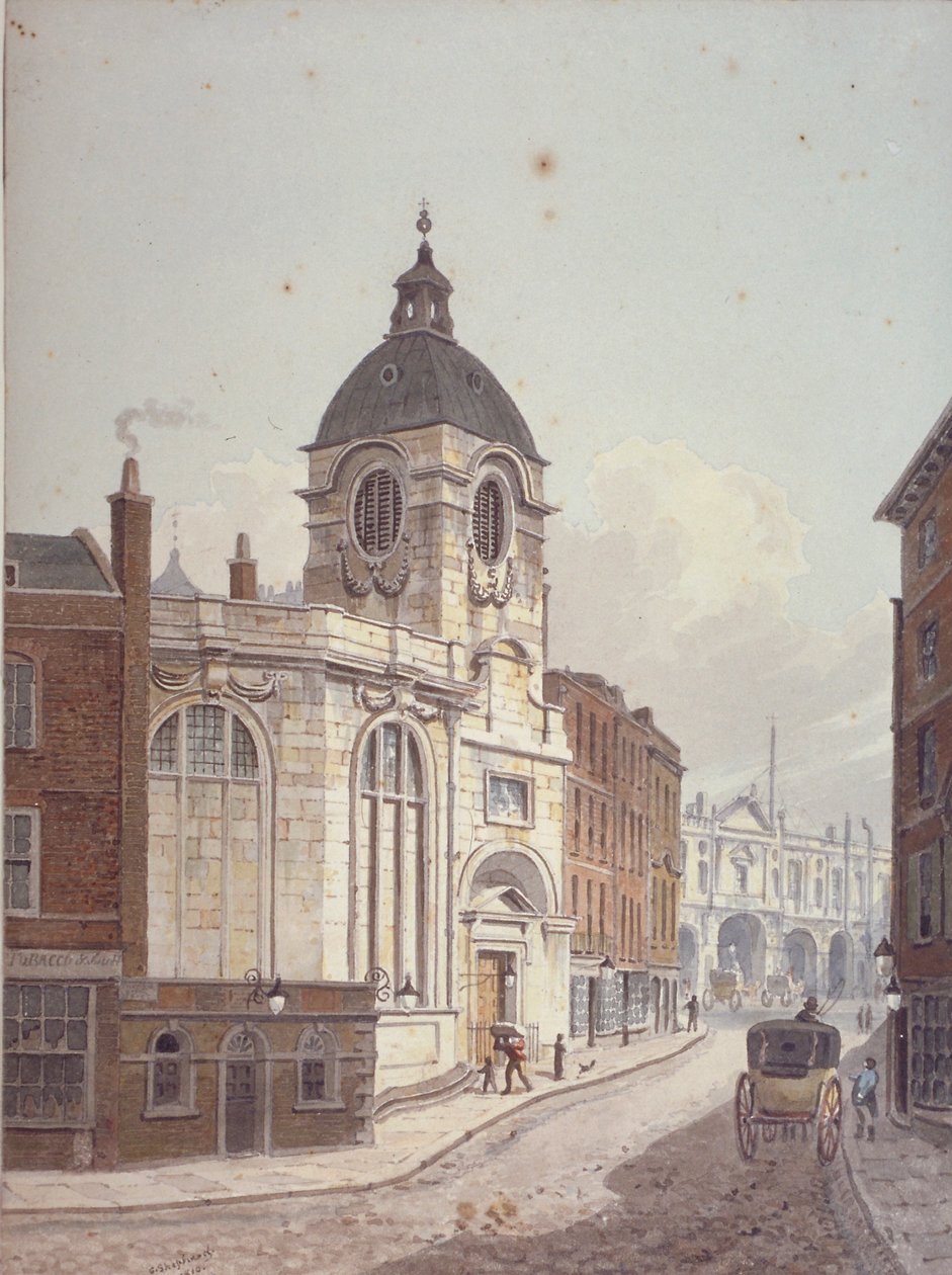 St Benet Finkin kirkko, Threadneedle Street, Lontoon kaupunki, 1810 tekijältä George Shepherd