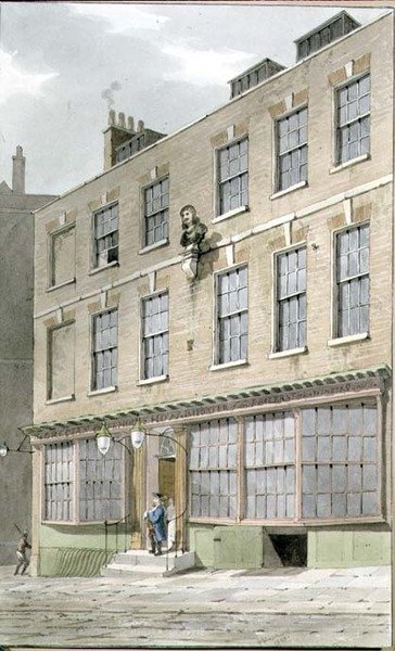 Grecian Coffee House, Devereaux Court, 1809 tekijältä George Shepherd