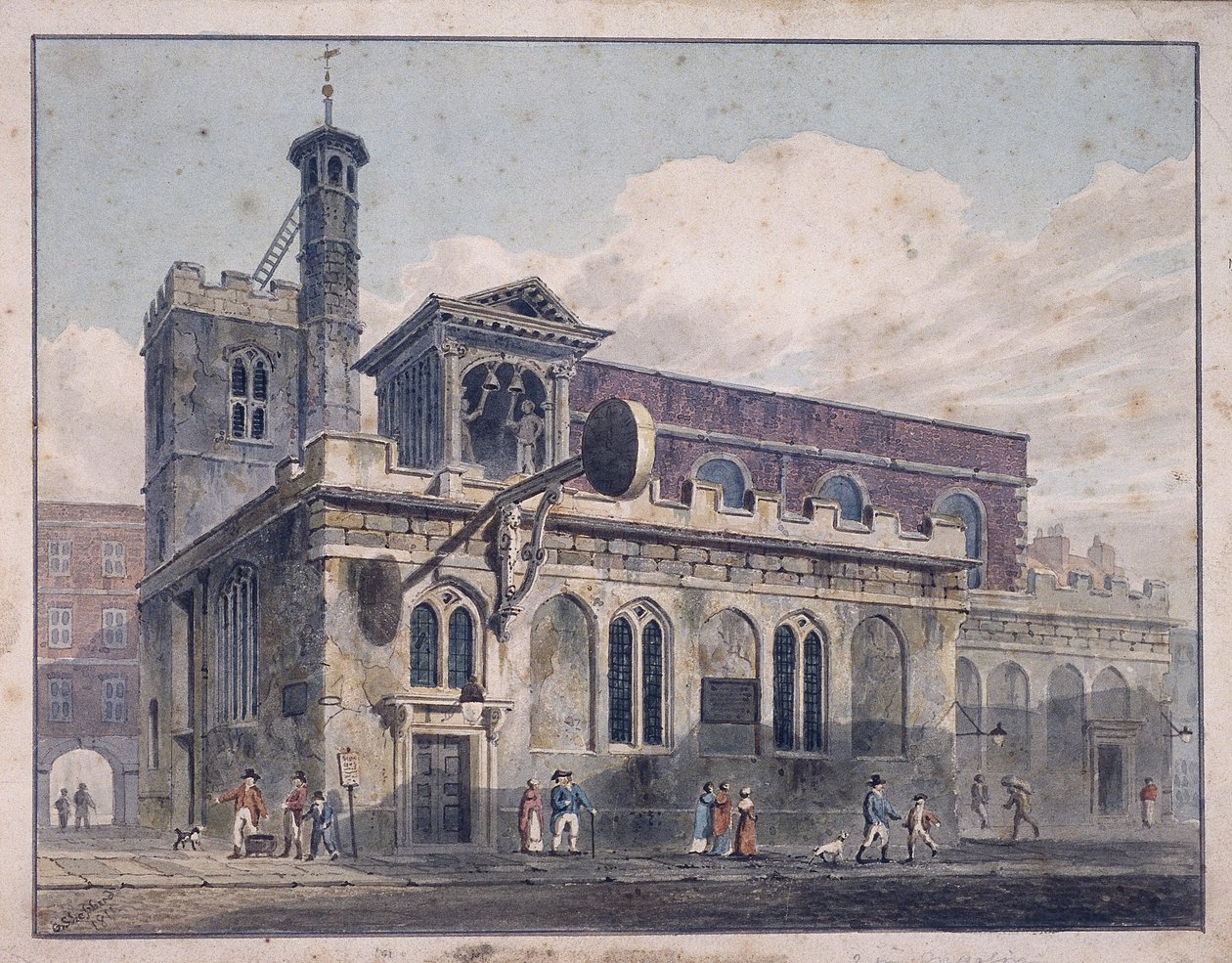 St Dunstan lännessä, Lontoo, 1811 tekijältä George Shepherd