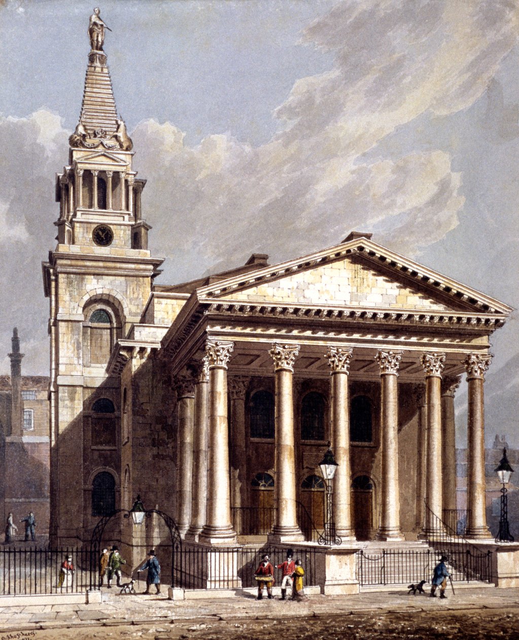 St George, Bloomsbury, Holborn, Lontoo, 1811 tekijältä George Shepherd