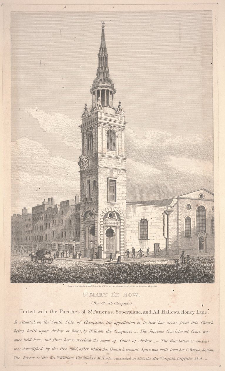 St. Mary Le Bow, kaiverrus William Wise tekijältä George Shepherd