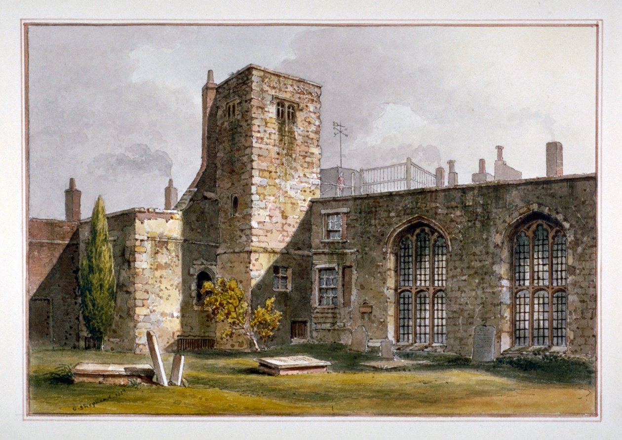 Näkymä Savoy-kappelille, Savoyn palatsi, Westminster, 1819 tekijältä George Shepherd