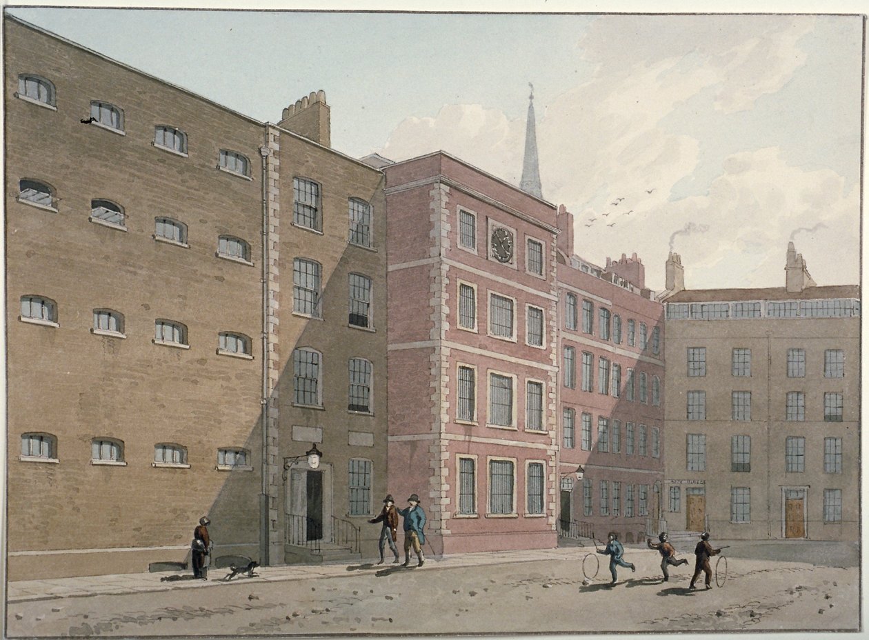 Näkymä nelikulmiosta Bridewellissä, Lontoon kaupungissa, 1810 tekijältä George Shepherd