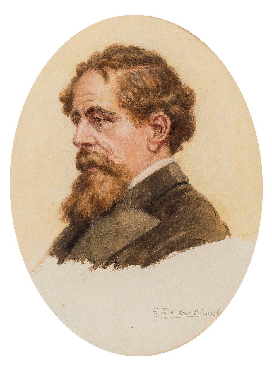 Charles Dickensin muotokuva. tekijältä George Sheridan Knowles