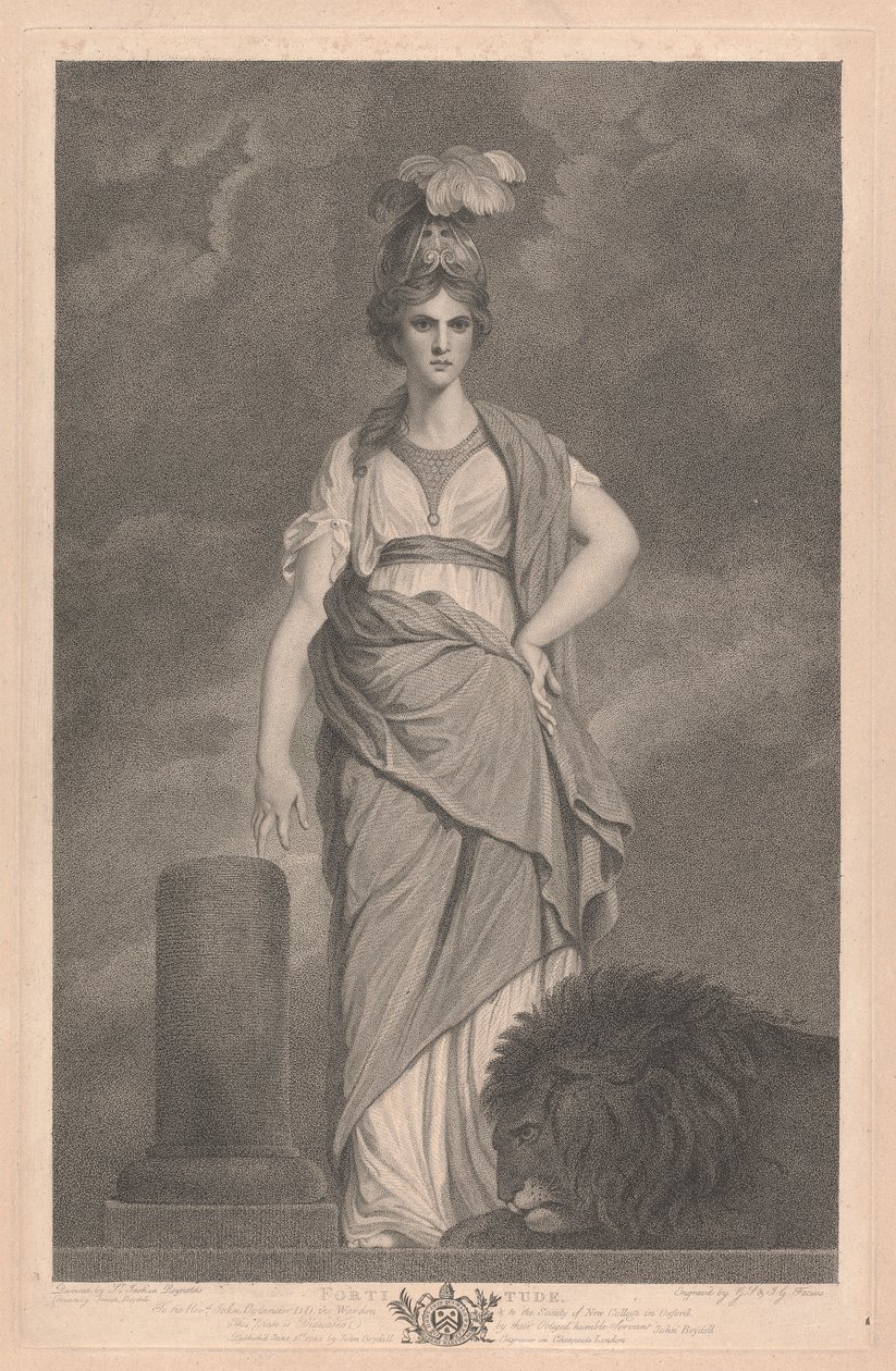 Kappelin länsiikkuna, New College Oxford: Hyveet - Fortitude tekijältä George Siegmund Facius