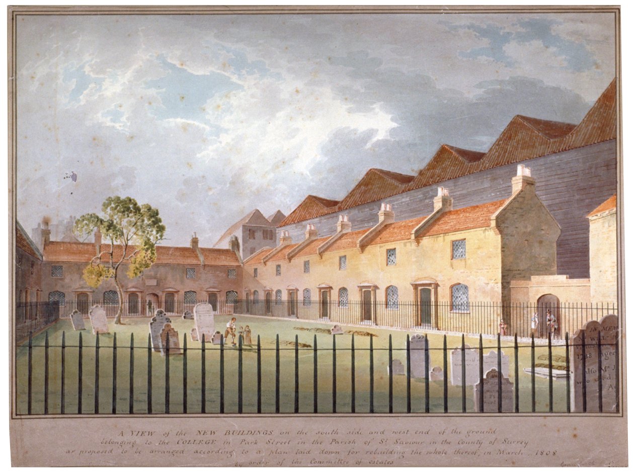 Näkymä rakennuksista Park Streetillä, Southwarkissa, Lontoossa, 1808 tekijältä George Smith