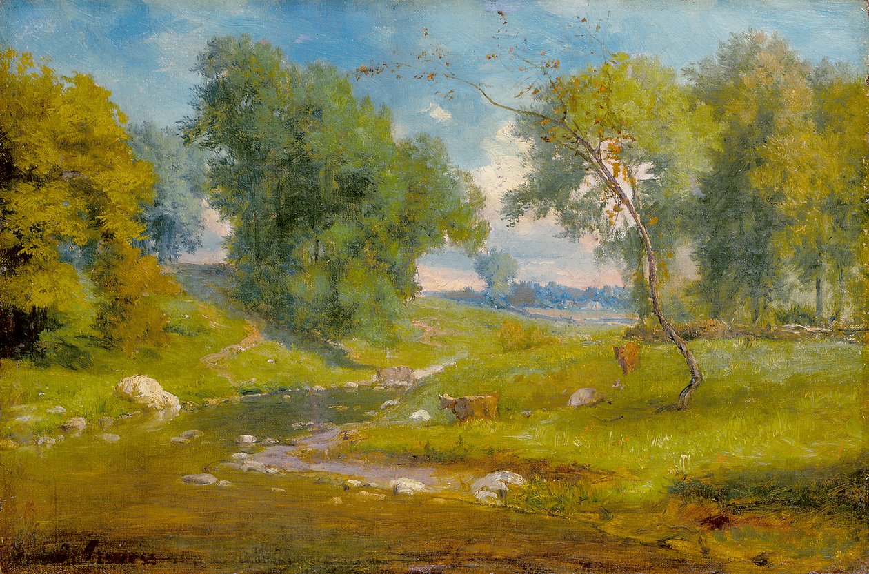 In The Meadow (öljy kankaalle) tekijältä George Snr. Inness