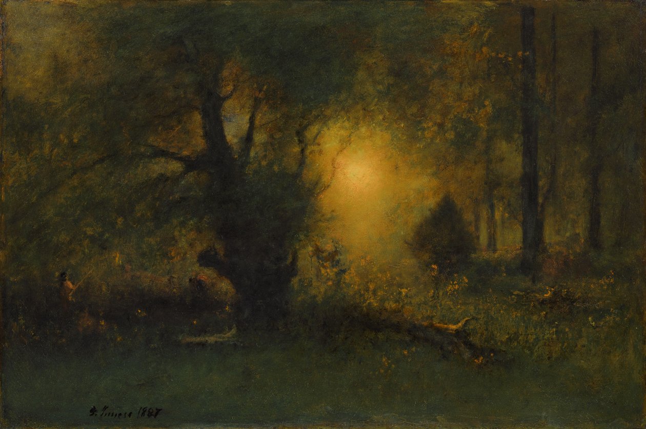 Auringonnousu metsässä, 1887 tekijältä George Snr. Inness