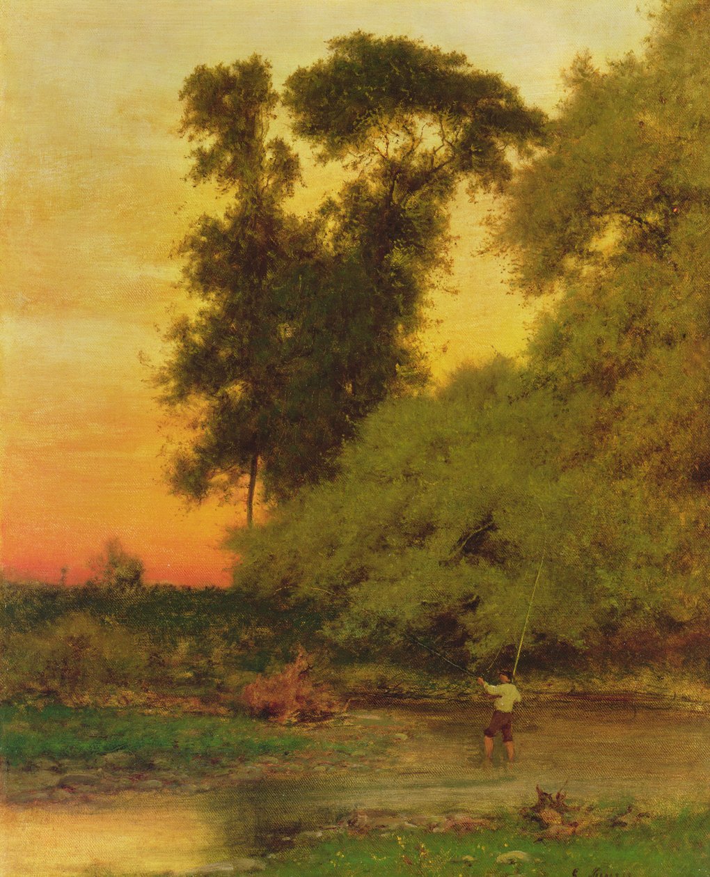 Auringonlasku, Pompton, NJ tekijältä George Snr. Inness