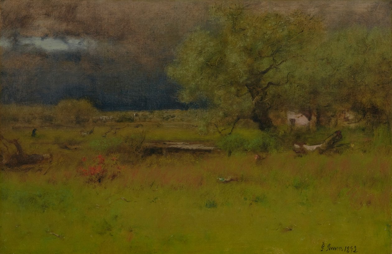 Myrsky ohi 1892 (Öljy kankaalle) tekijältä George Snr. Inness