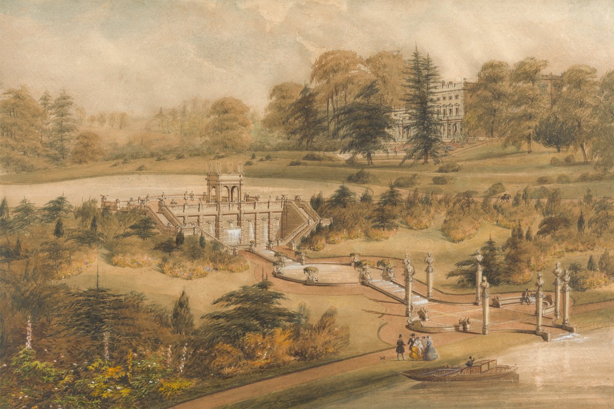 Suunnittelu Cowley Manorille, Gloucestershire tekijältä George Somers Clarke