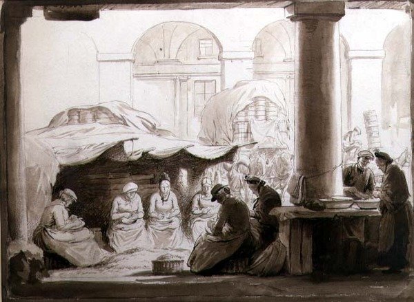 Herneiden kuoriminen, Covent Garden tekijältä George Soper