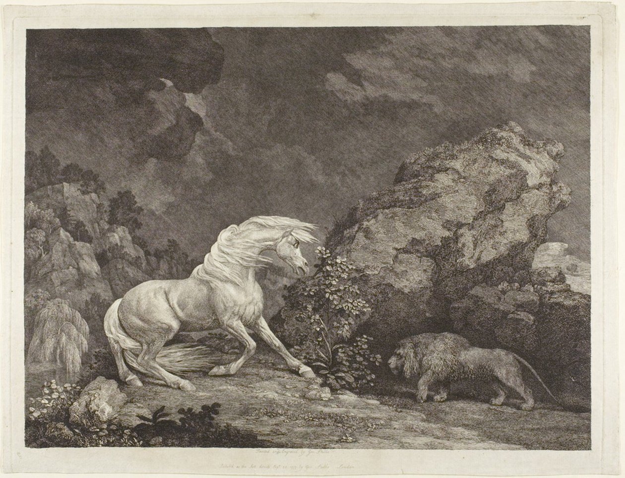Leijonan pelästynyt hevonen tekijältä George Stubbs