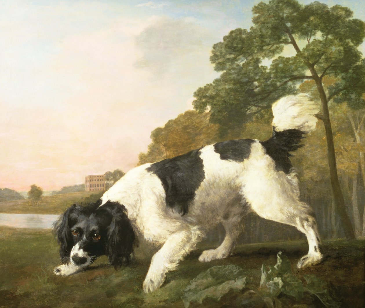 Spanieli maisemassa, 1771 tekijältä George Stubbs