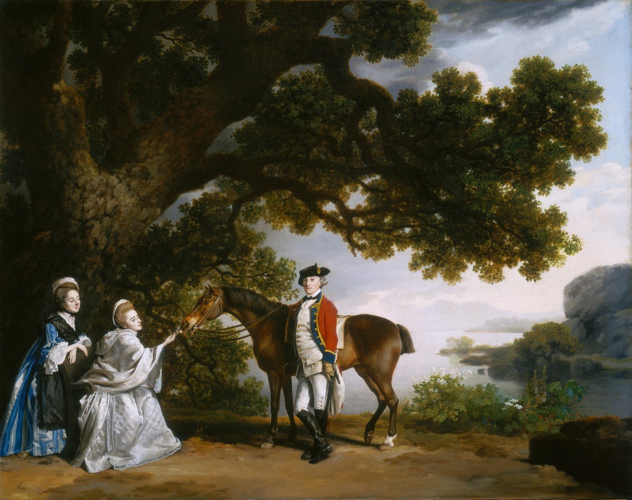 Kapteeni Samuel Sharpe Pocklington vaimonsa, Pleasancen ja mahdollisesti sisarensa Francesin kanssa, 1769. tekijältä George Stubbs