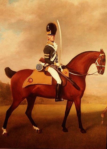 Yksityiskohta Soldiers of the 10th Light Dragonsista tekijältä George Stubbs