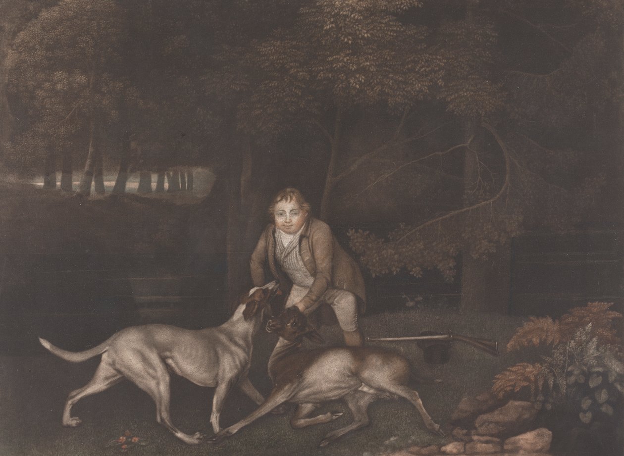 [Freeman, Guardião do Conde de Clarendon, com um cão e uma corça ferida]: reeditado após a morte de Stubbs com o título: Death of the Doefinnish tekijältä George Stubbs