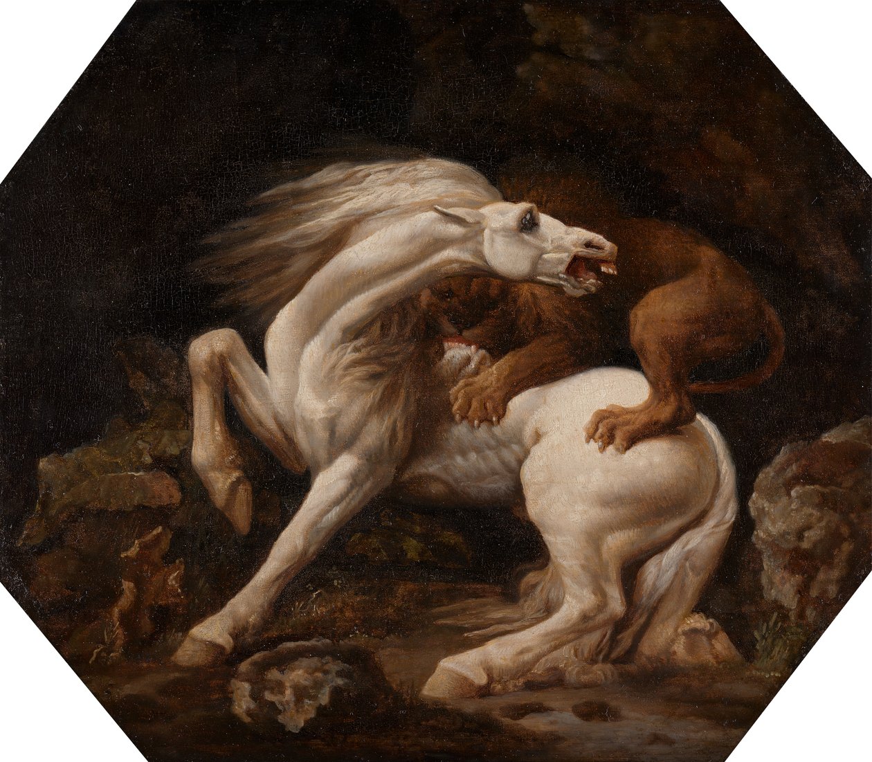 Leijonan hevonen hyökkäämä jakso C, vuosina 1768–1769. tekijältä George Stubbs