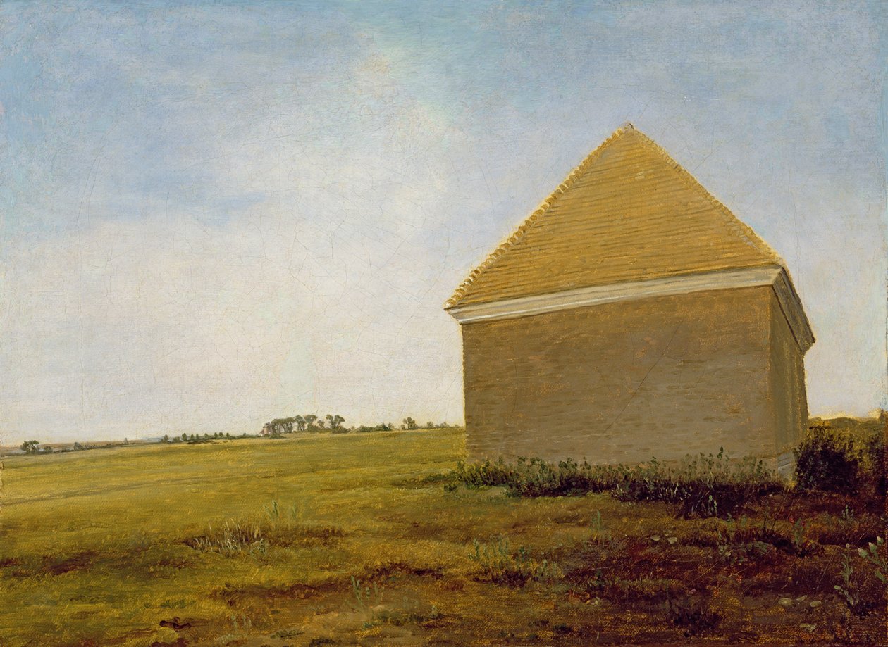 Newmarket Heath, hankaava talo, n. 1765 (kunnostuksen jälkeen) (katso 111978) tekijältä George Stubbs