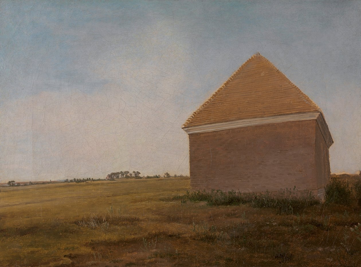 Newmarket Heath, kuninkaan talli hieroo taloa Beacon Coursen maalissa tekijältä George Stubbs