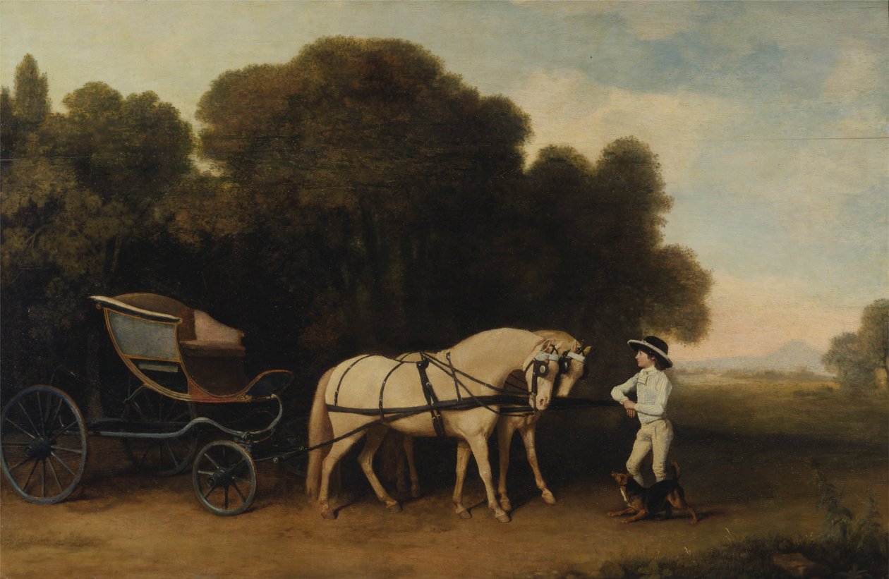 Phaeton kermaponien ja tallipojan kanssa tekijältä George Stubbs