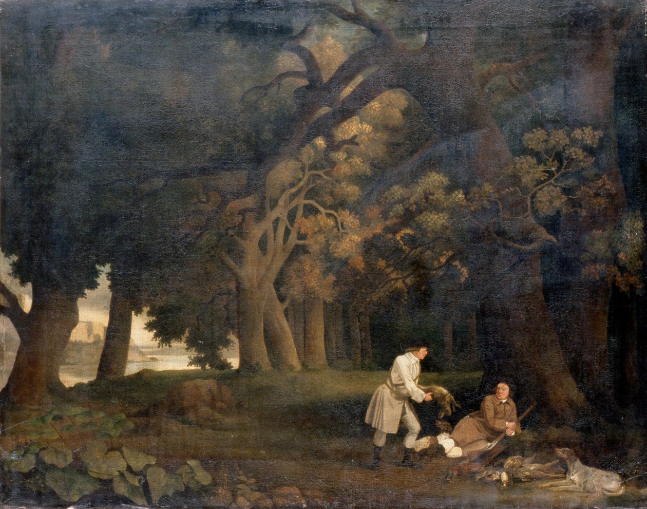 Metsämaiseman kuvaaminen (öljy kankaalle) tekijältä George Stubbs