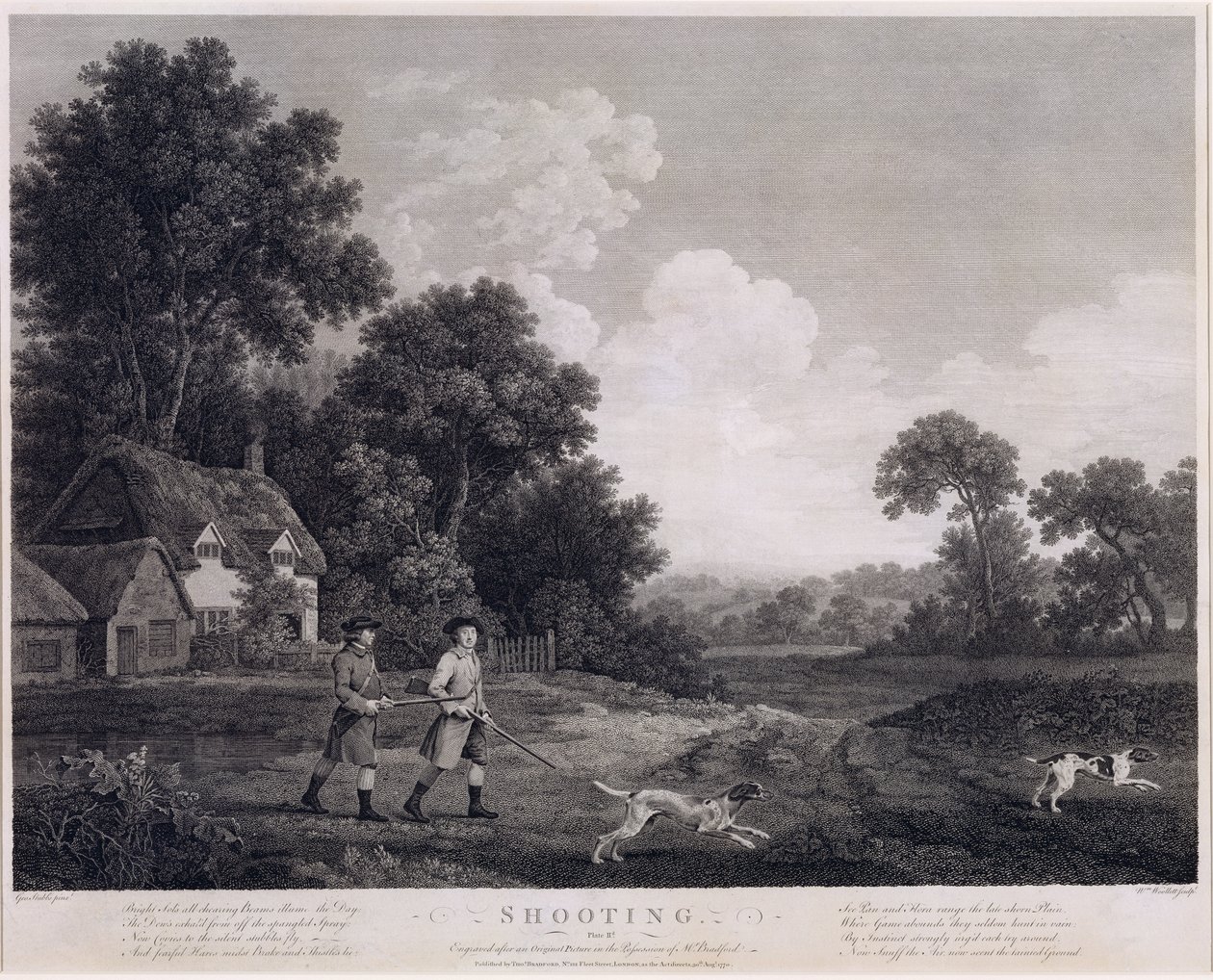 Ammunta, levy 2, kaiverrus William Woollett (1735-85) 1770 (viidennen osavaltion kaiverrus ja etsaus) tekijältä George Stubbs