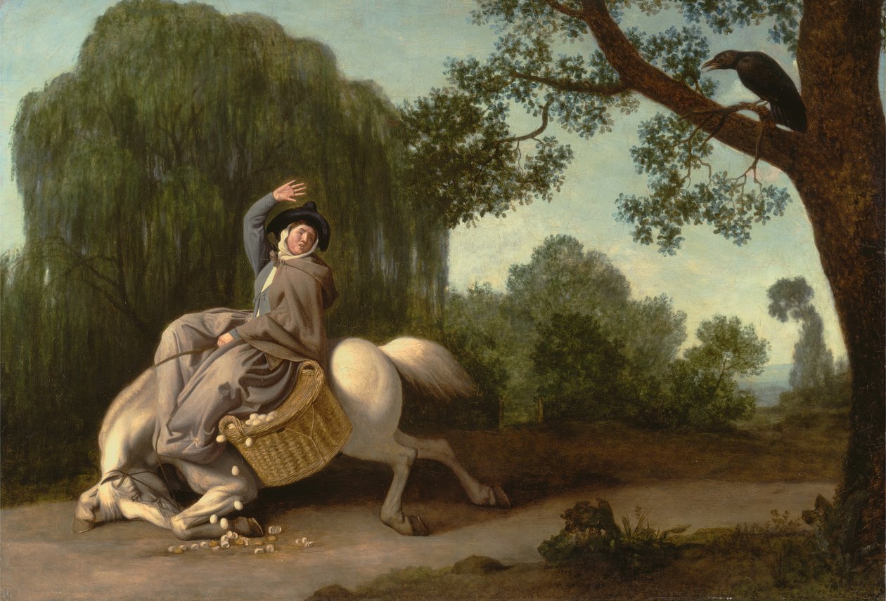 Maanviljelijän vaimo ja korppi, 1786. tekijältä George Stubbs