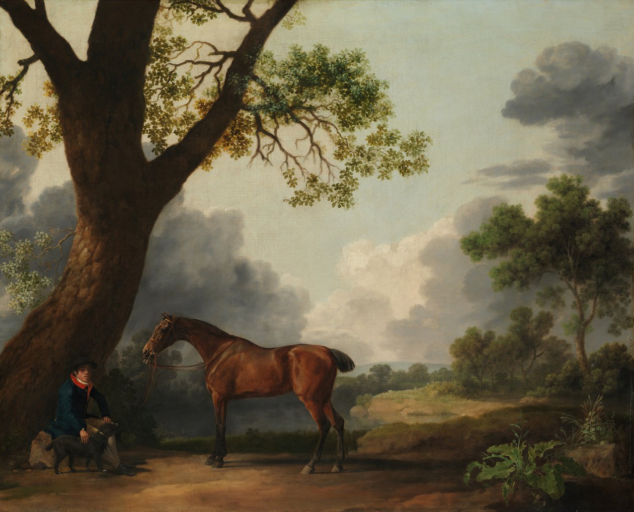 Dorsetin kolmas herttua metsästäjä sulhasen ja koiran kanssa, 1768. tekijältä George Stubbs