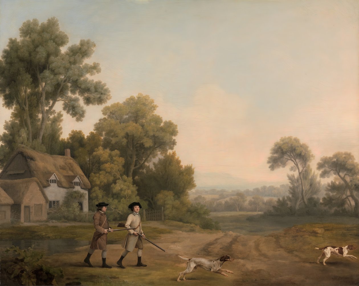 Kaksi herraa ampumassa, kaksi herraa ampumassa, 1768. tekijältä George Stubbs