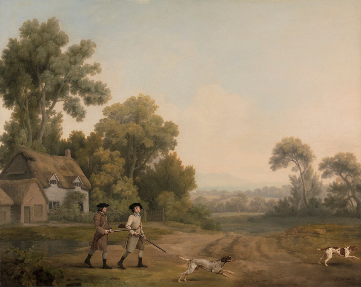Kaksi herraa ampumassa tekijältä George Stubbs