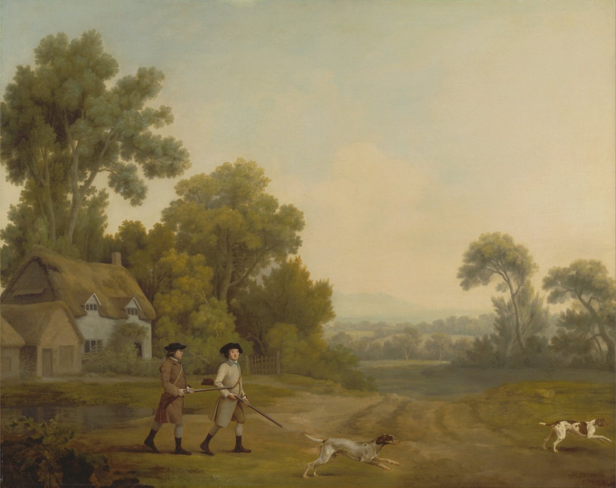 Kaksi herrasmiestä menossa ampumaan tekijältä George Stubbs