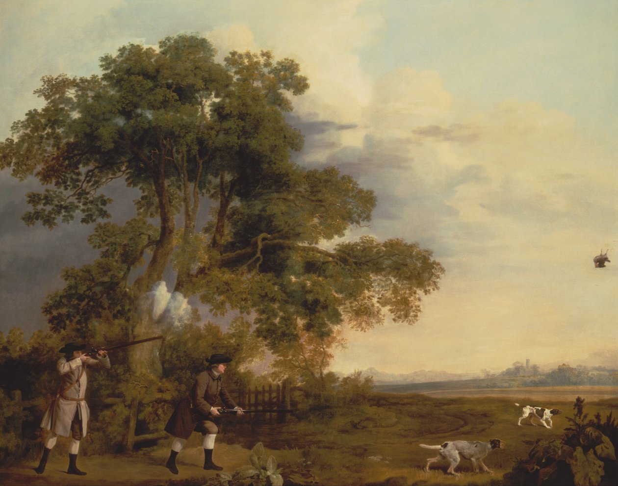 Kaksi herrasmiestä ampumassa tekijältä George Stubbs