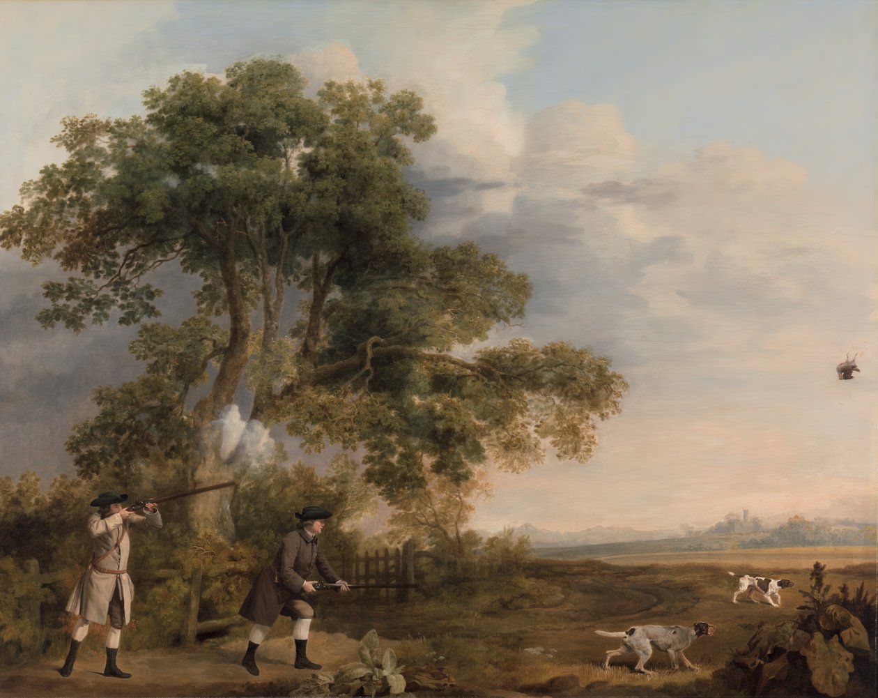 Two Gentlemen Shooting, n. 1769.Two Gentlemen Shooting, n. 1769. tekijältä George Stubbs