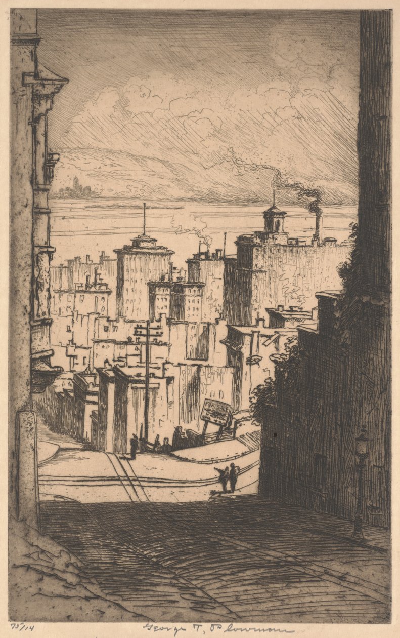 San Franciscossa, noin 1911 (mezzotint) tekijältä George Taylor Plowman