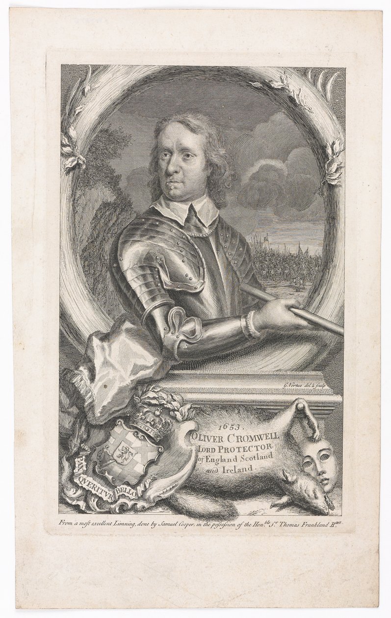 ?1653 Oliver Cromwell Englannin Skotlannin ja Irlannin suojelija? tekijältä George Vertue