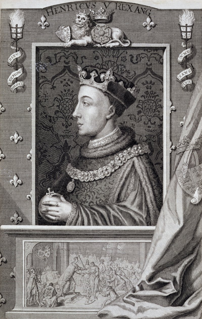 Henry V (1387-1422), maalauksen jälkeen Kensingtonin palatsissa tekijältä George Vertue
