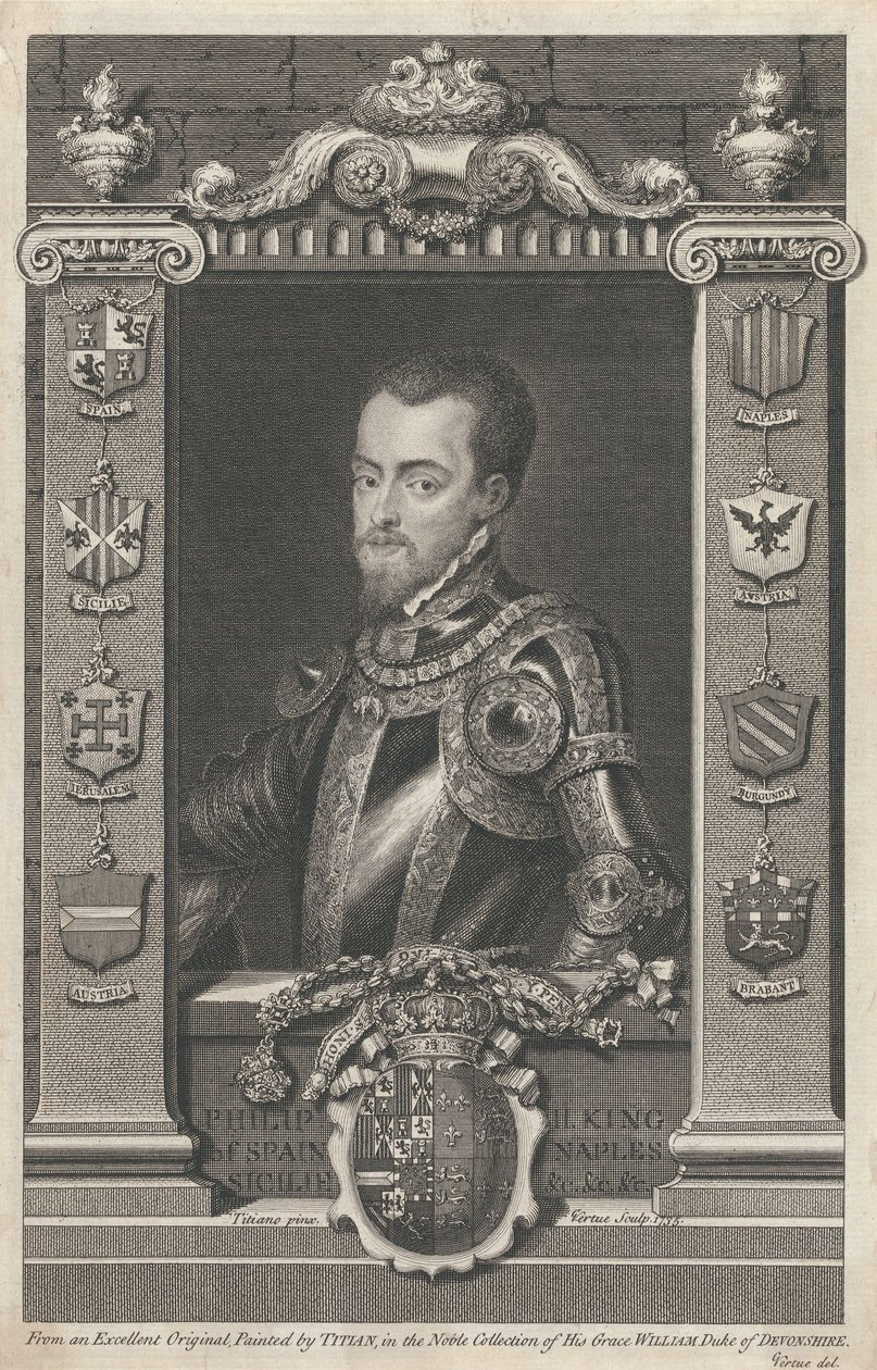 Filip II, Espanjan kuningas tekijältä George Vertue