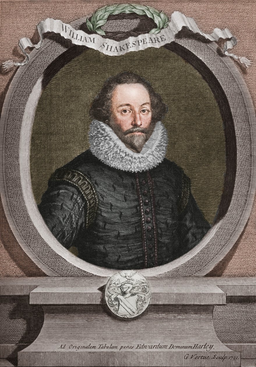 William Shakespeare 1564-1616, englantilainen runoilija ja näytelmäkirjailija, 1721, 1913 tekijältä George Vertue