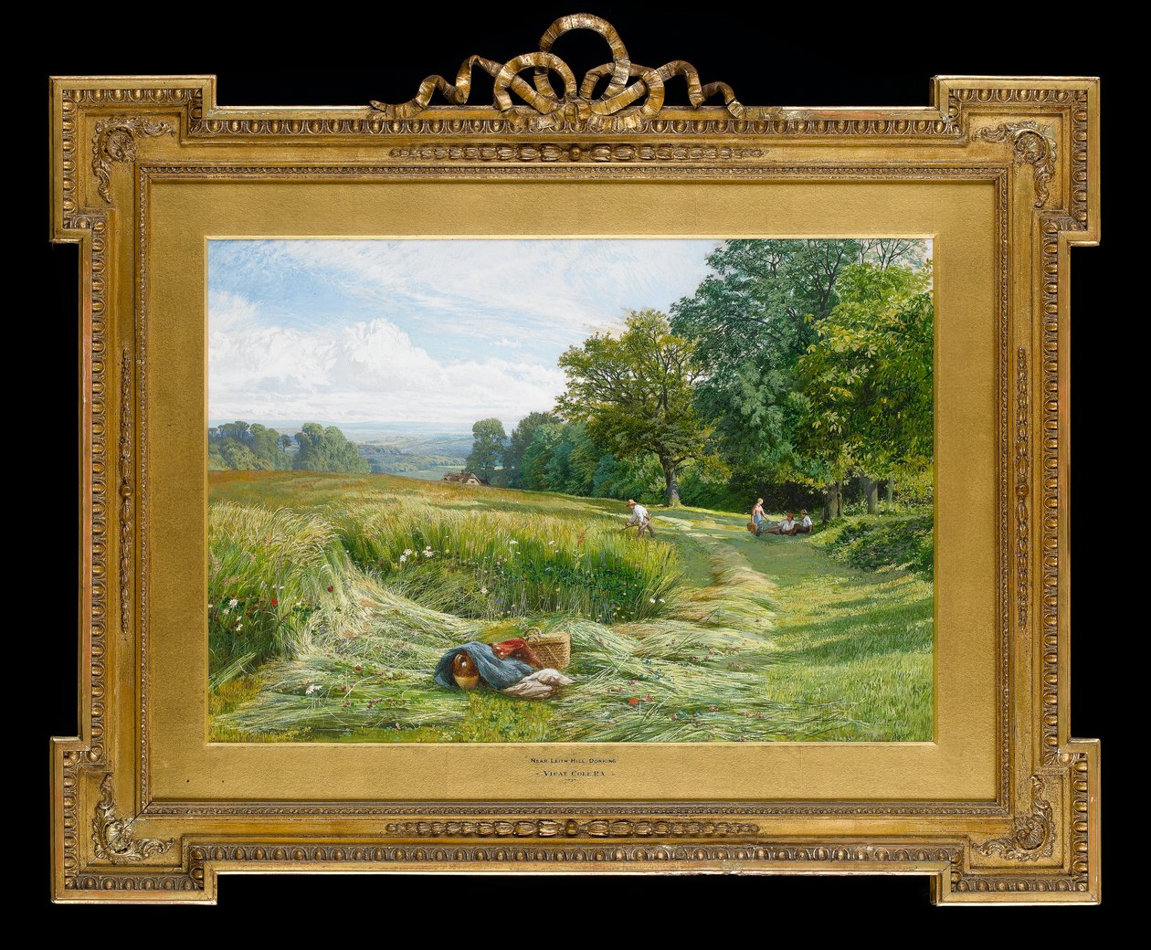Hay Time lähellä Leith Hilliä, Dorking, Surrey, 1860 (wc paperilla) tekijältä George Vicat Cole