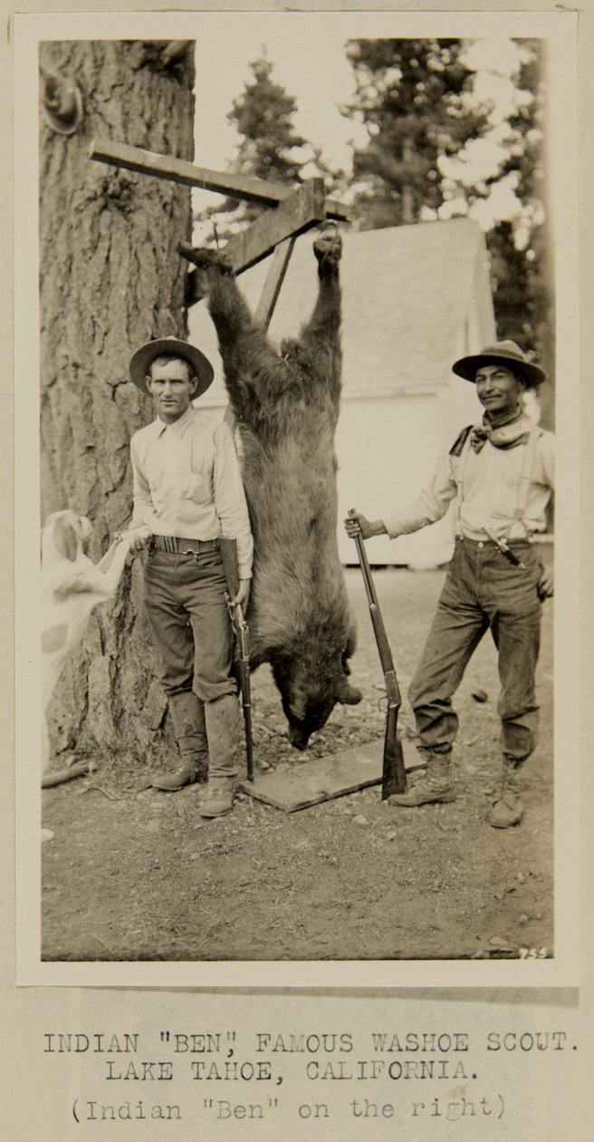 Intialainen "Ben", kuuluisa Washoe Scout. Lake Tahoe, Kalifornia tekijältä George W. Ingalls